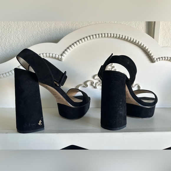 Jimmy Choo Women's Black Jax 115 Suede Platform Sandals 38 - Picture 3 of 8